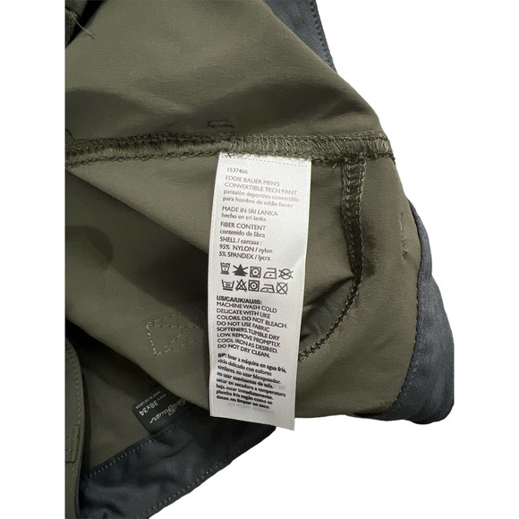 Eddie Bauer Men's Convertible Tech Pants Olive Green Size 38x34 - Picture 4 of 5